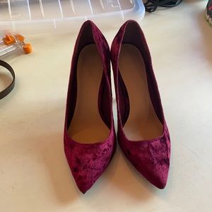 Maroon Velvet Heels